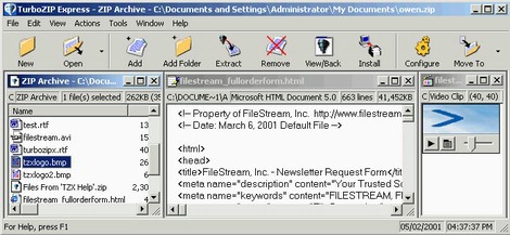 Screenshot of TurboZIP Express 2.5